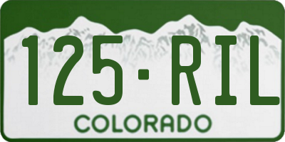 CO license plate 125RIL