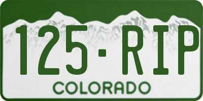 CO license plate 125RIP