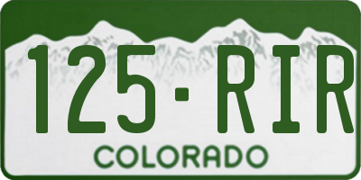 CO license plate 125RIR