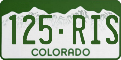 CO license plate 125RIS