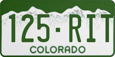 CO license plate 125RIT