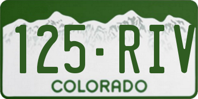 CO license plate 125RIV