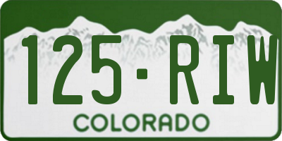 CO license plate 125RIW