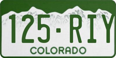 CO license plate 125RIY