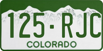 CO license plate 125RJC