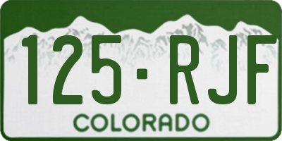CO license plate 125RJF