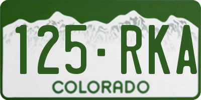 CO license plate 125RKA