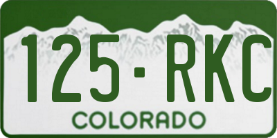 CO license plate 125RKC
