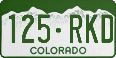 CO license plate 125RKD
