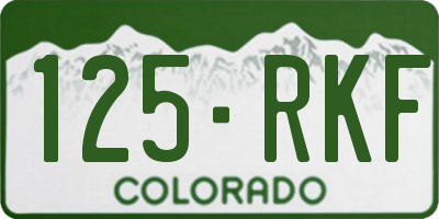 CO license plate 125RKF