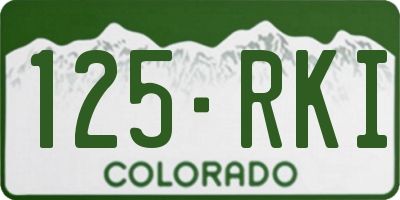 CO license plate 125RKI