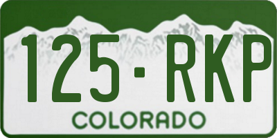 CO license plate 125RKP
