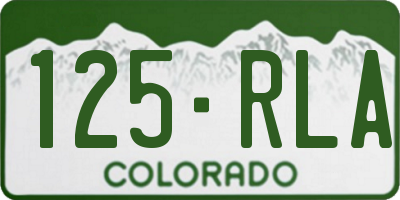 CO license plate 125RLA