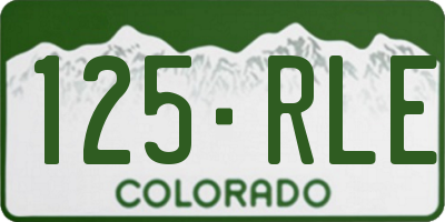 CO license plate 125RLE