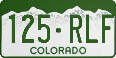 CO license plate 125RLF