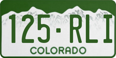 CO license plate 125RLI
