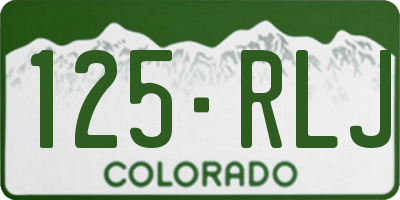CO license plate 125RLJ