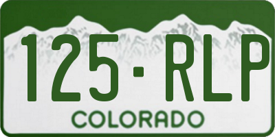 CO license plate 125RLP