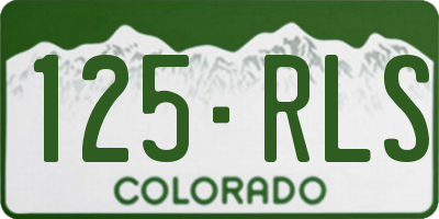 CO license plate 125RLS