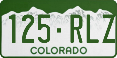 CO license plate 125RLZ