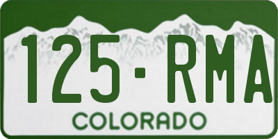 CO license plate 125RMA