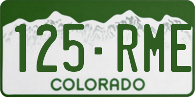 CO license plate 125RME