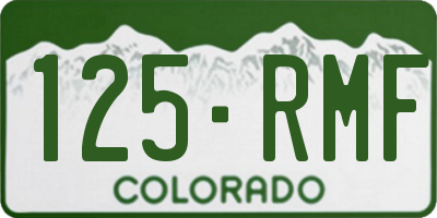 CO license plate 125RMF