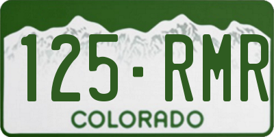 CO license plate 125RMR