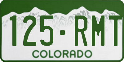 CO license plate 125RMT