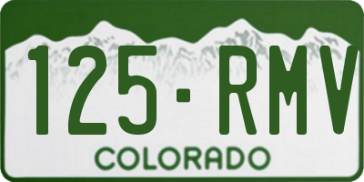 CO license plate 125RMV