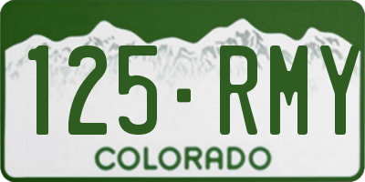 CO license plate 125RMY