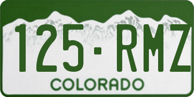 CO license plate 125RMZ