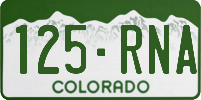 CO license plate 125RNA