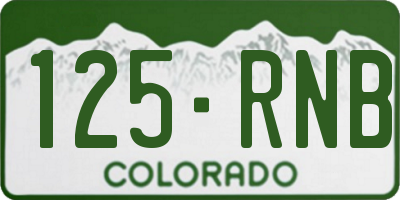 CO license plate 125RNB