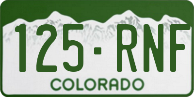 CO license plate 125RNF