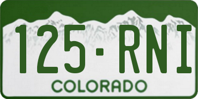 CO license plate 125RNI