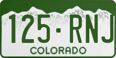 CO license plate 125RNJ