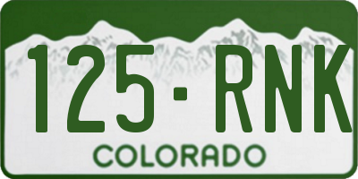 CO license plate 125RNK
