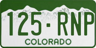 CO license plate 125RNP