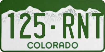 CO license plate 125RNT
