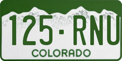 CO license plate 125RNU