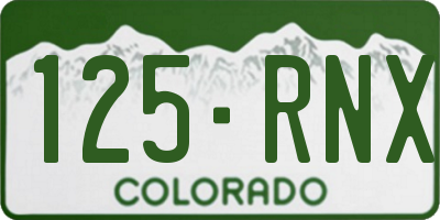 CO license plate 125RNX