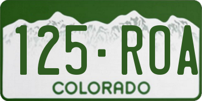 CO license plate 125ROA
