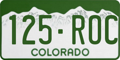 CO license plate 125ROC