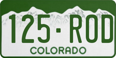 CO license plate 125ROD