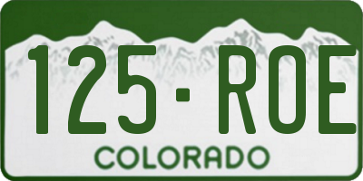 CO license plate 125ROE