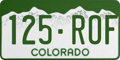 CO license plate 125ROF