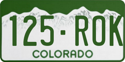 CO license plate 125ROK