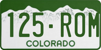 CO license plate 125ROM