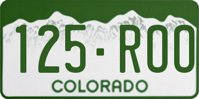 CO license plate 125ROO